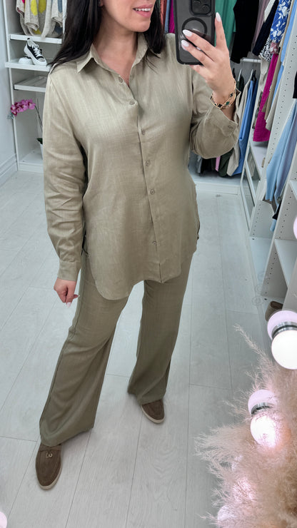 Maya Linen Look Shirt & Trouser Set