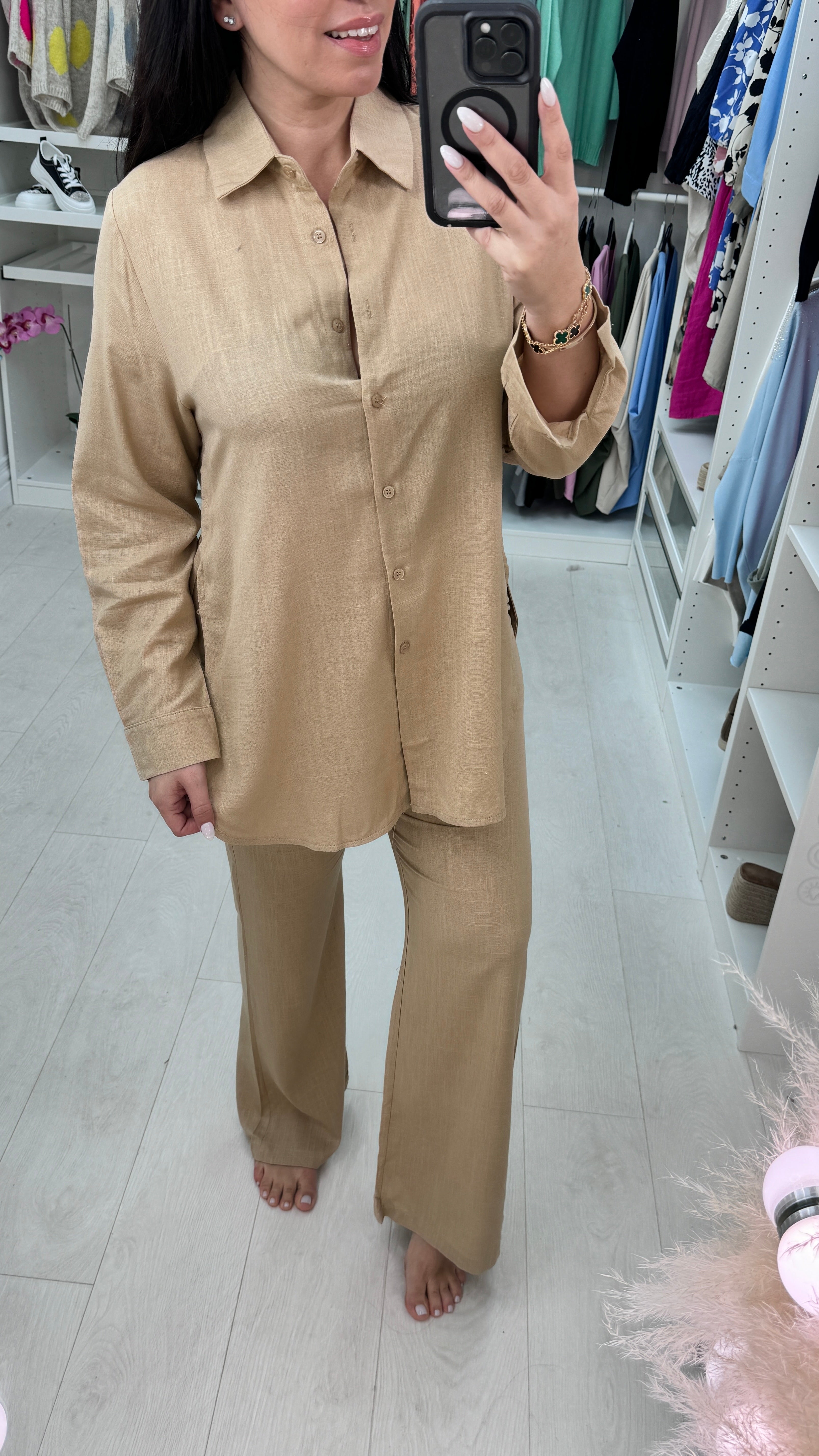 Maya Linen Look Shirt & Trouser Set