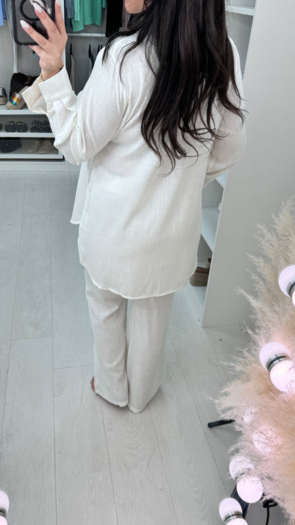 Maya Linen Look Shirt & Trouser Set
