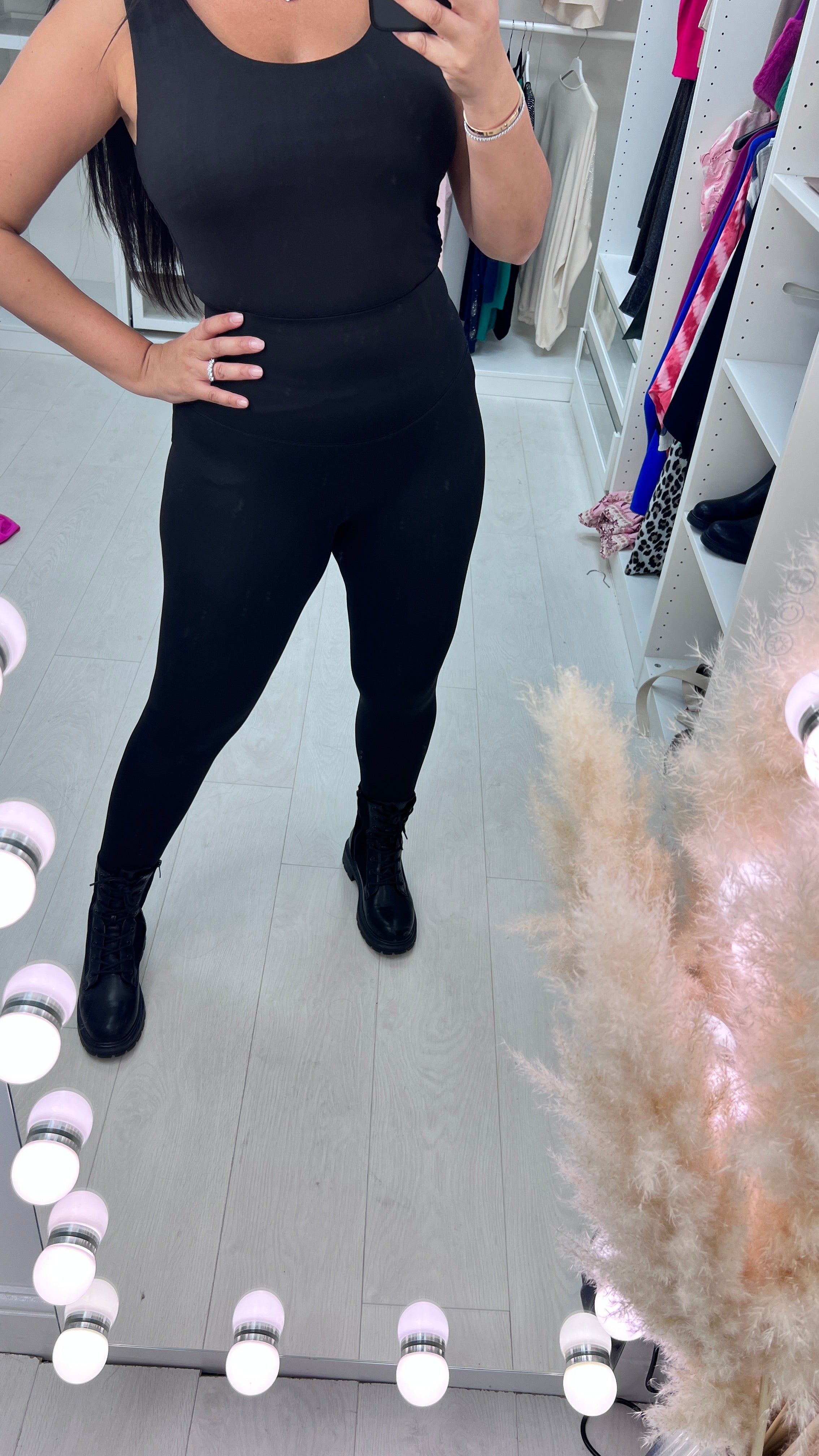 Avalee Black Plain Soft Stretch Leggings