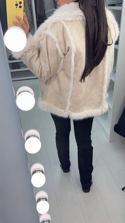 Isayla Reversible Faux Fur Detail Coat