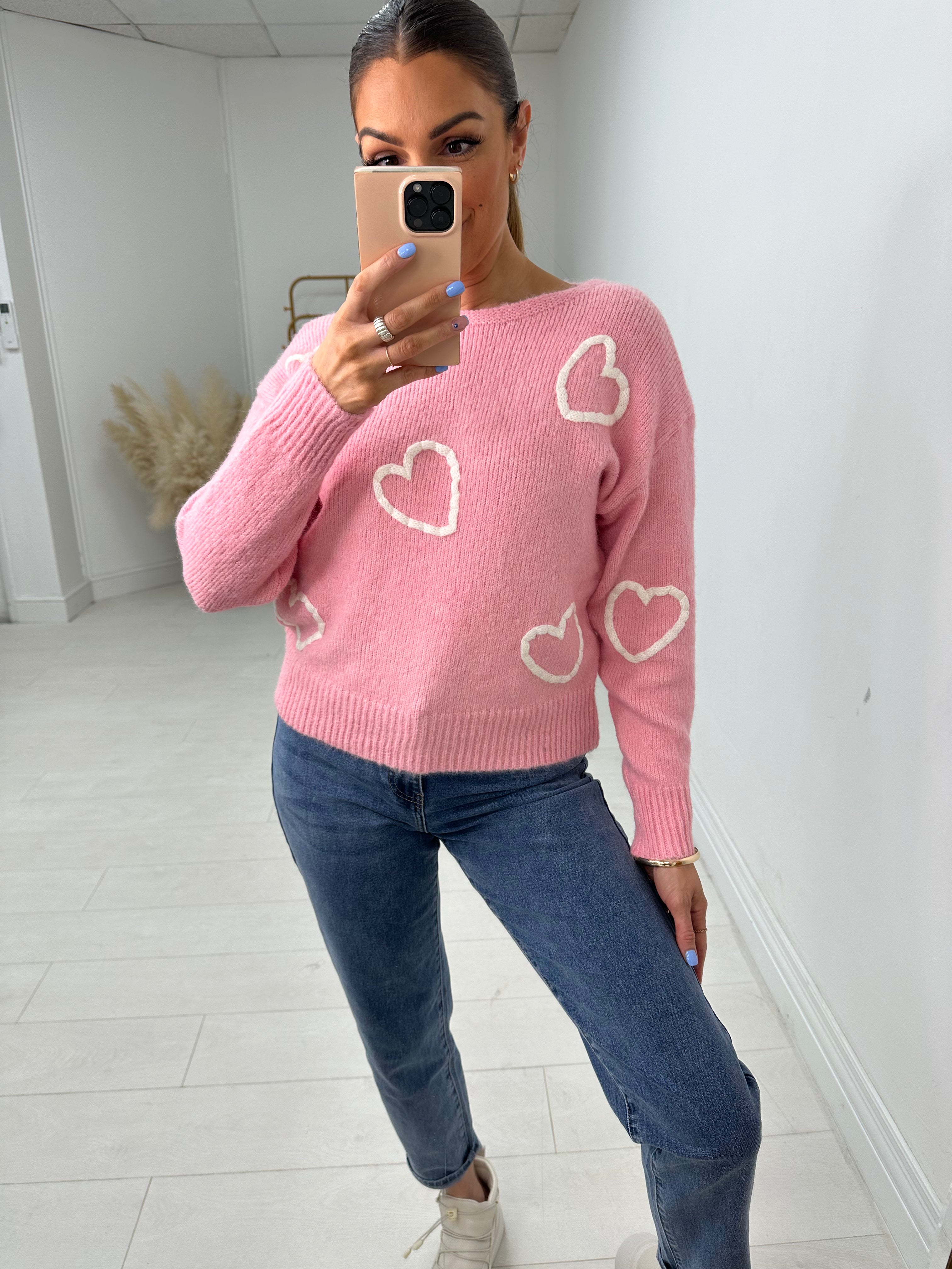 Arlette Heart Pattern Soft Jumper