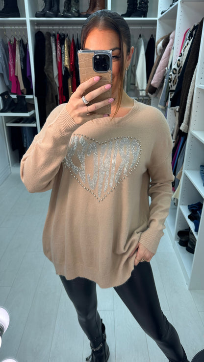 Kyra Gem Stud Princess Heart Jumper