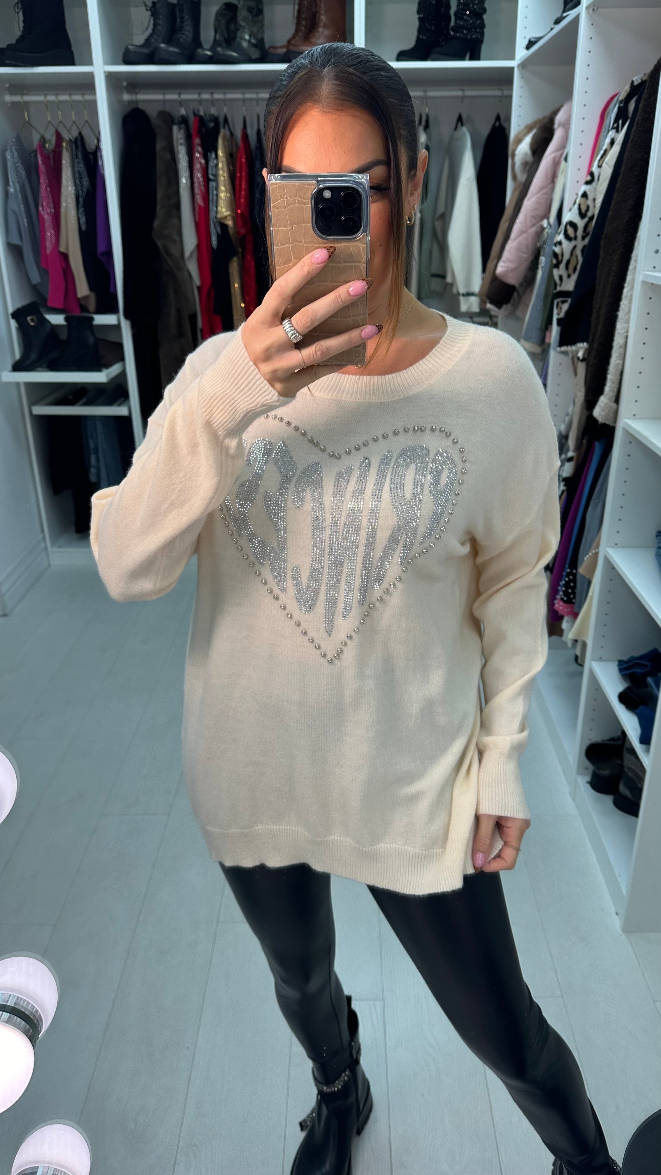 Kyra Gem Stud Princess Heart Jumper