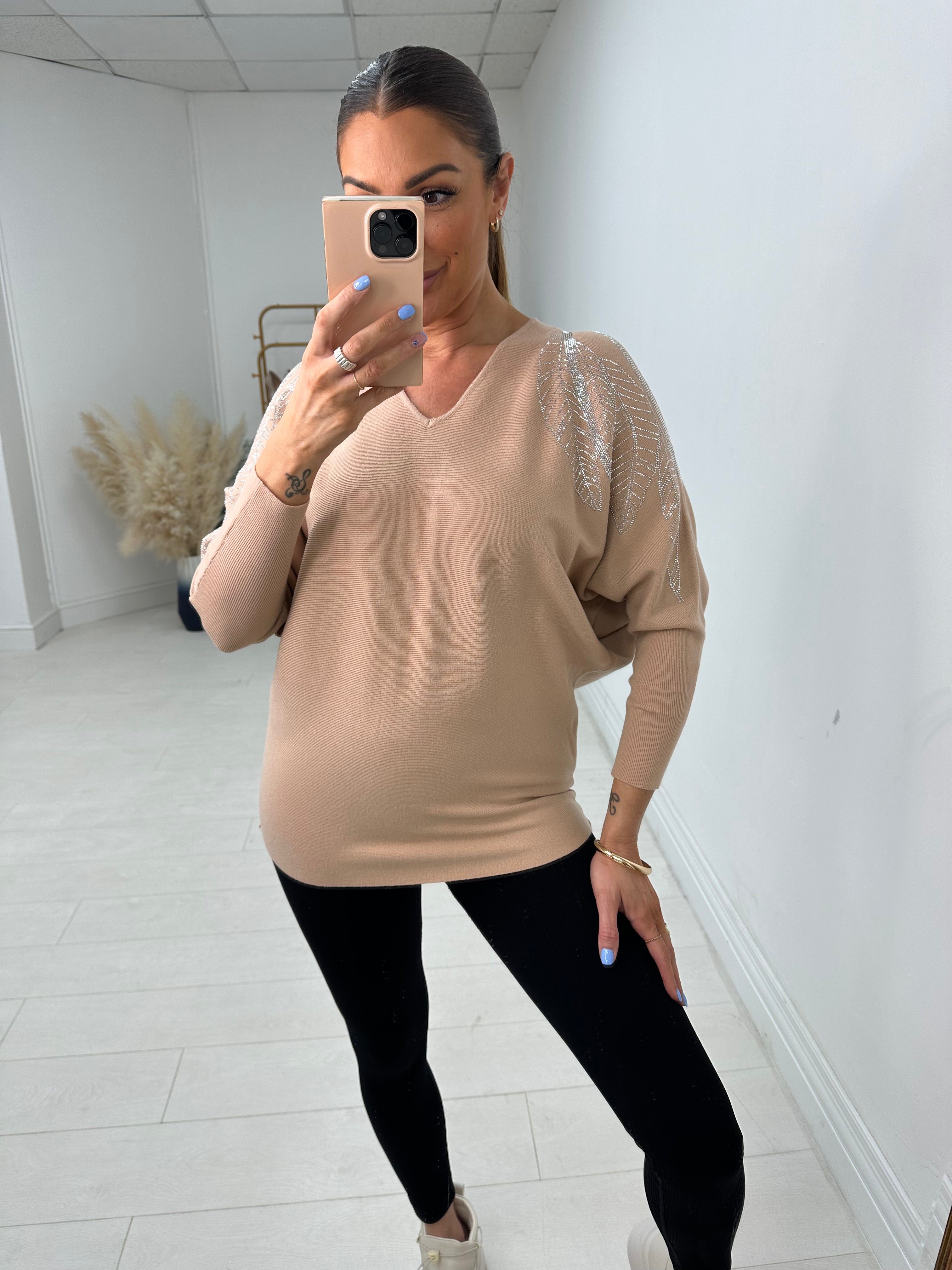 Maguire Diamante Feather Cold Shoulder Jumper