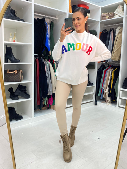 Yanna Amour Slogan Teddy Jumper