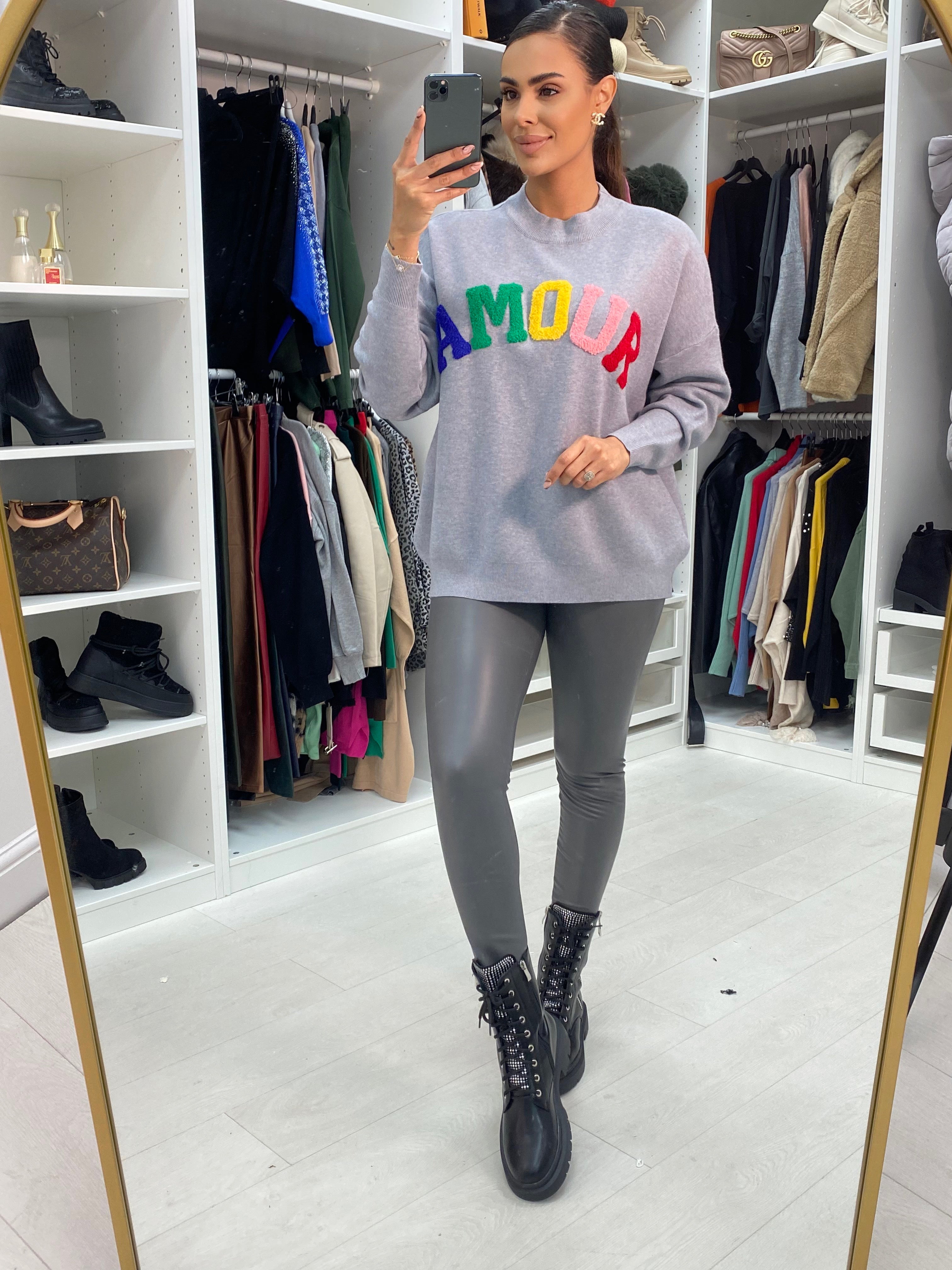 Yanna Amour Slogan Teddy Jumper