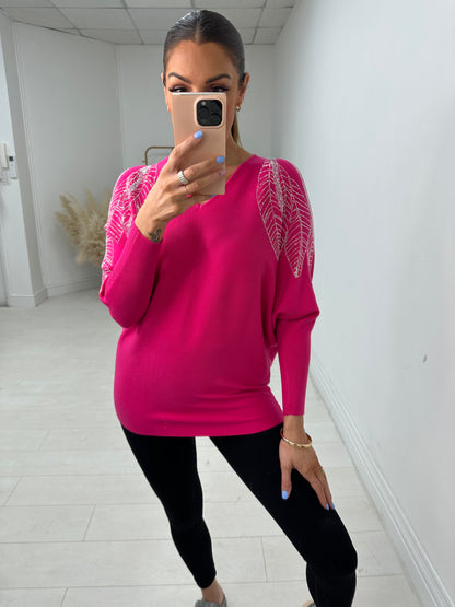 Maguire Diamante Feather Cold Shoulder Jumper