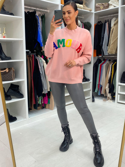 Yanna Amour Slogan Teddy Jumper