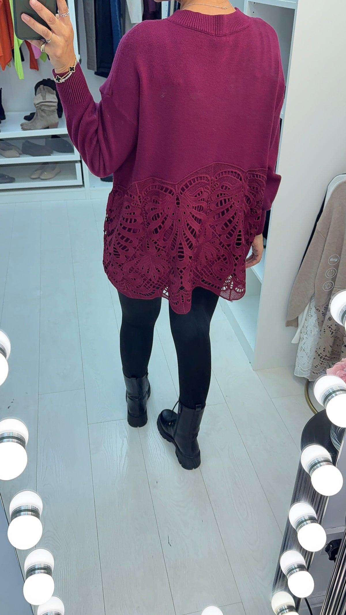 Roxana Crochet Detailed Knit Jumper
