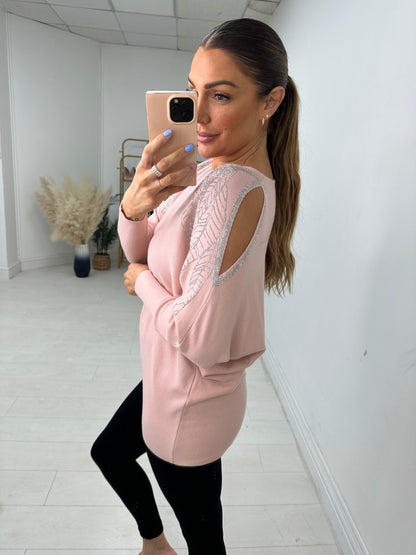 Maguire Diamante Feather Cold Shoulder Jumper