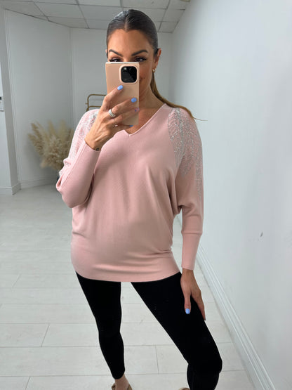 Maguire Diamante Feather Cold Shoulder Jumper