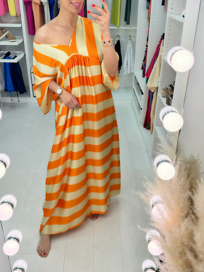 Katarina Stripe Silk Maxi Dress