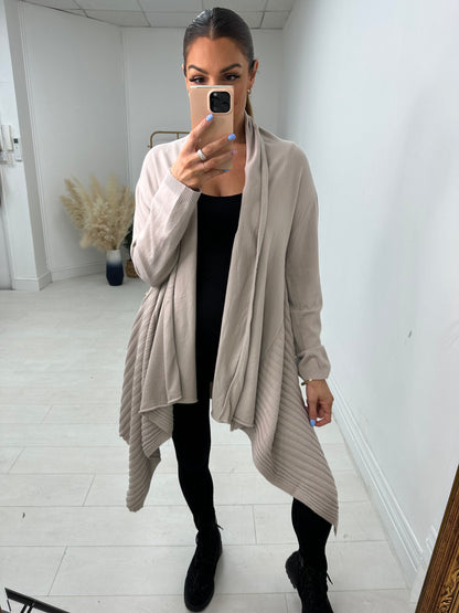Abigail Plain Asymmetric Cardigan