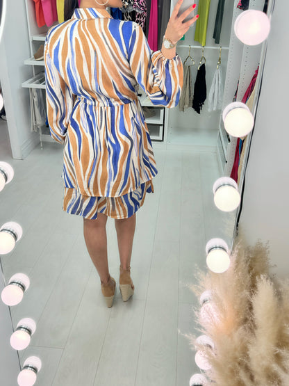 Luella Drawstring Waist Shirt Dress