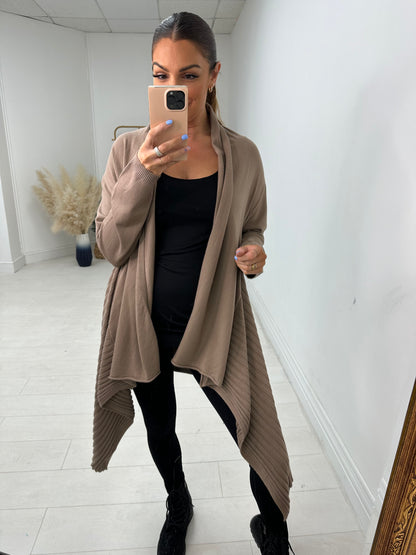 Abigail Plain Asymmetric Cardigan
