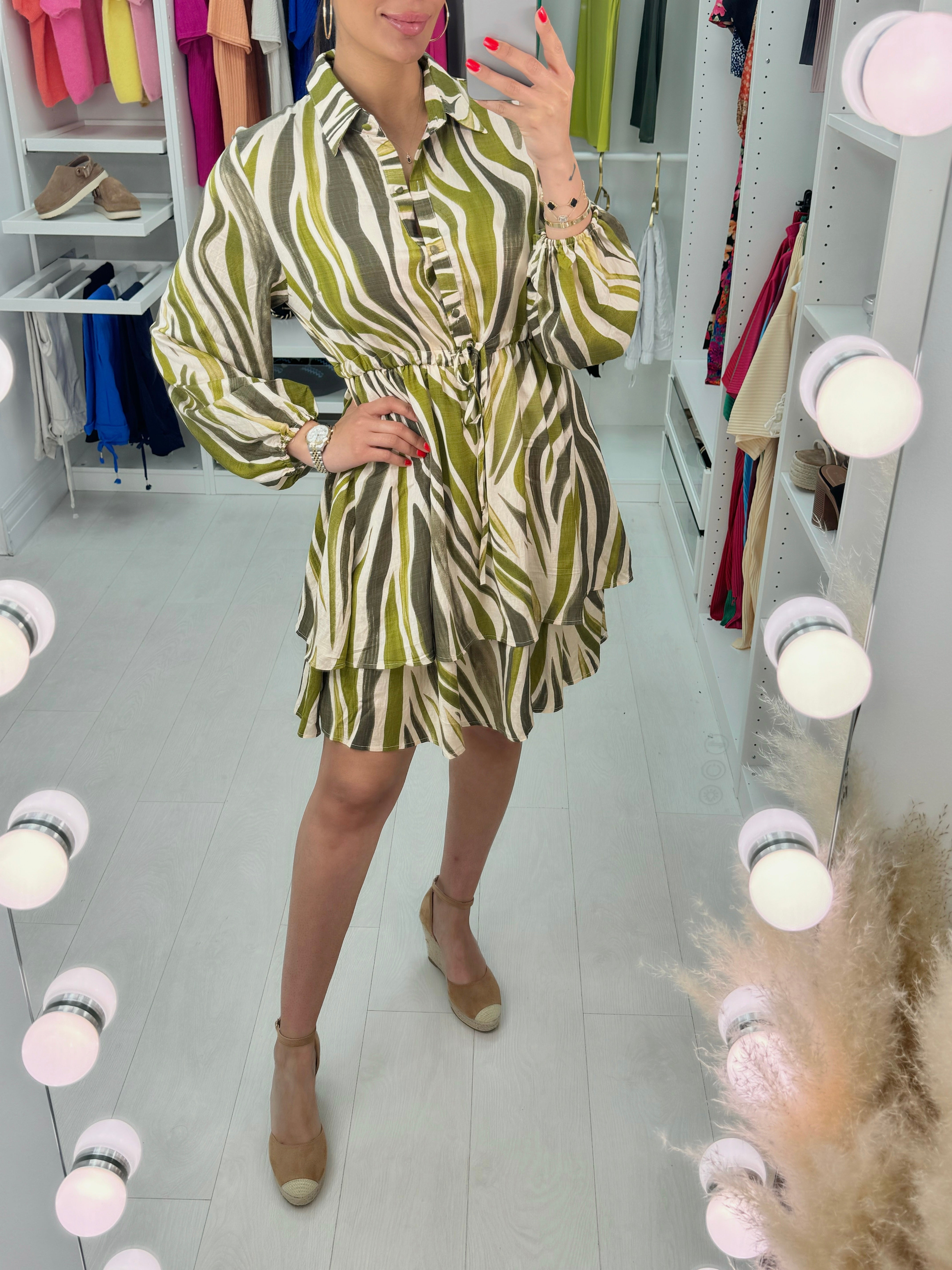 Luella Drawstring Waist Shirt Dress