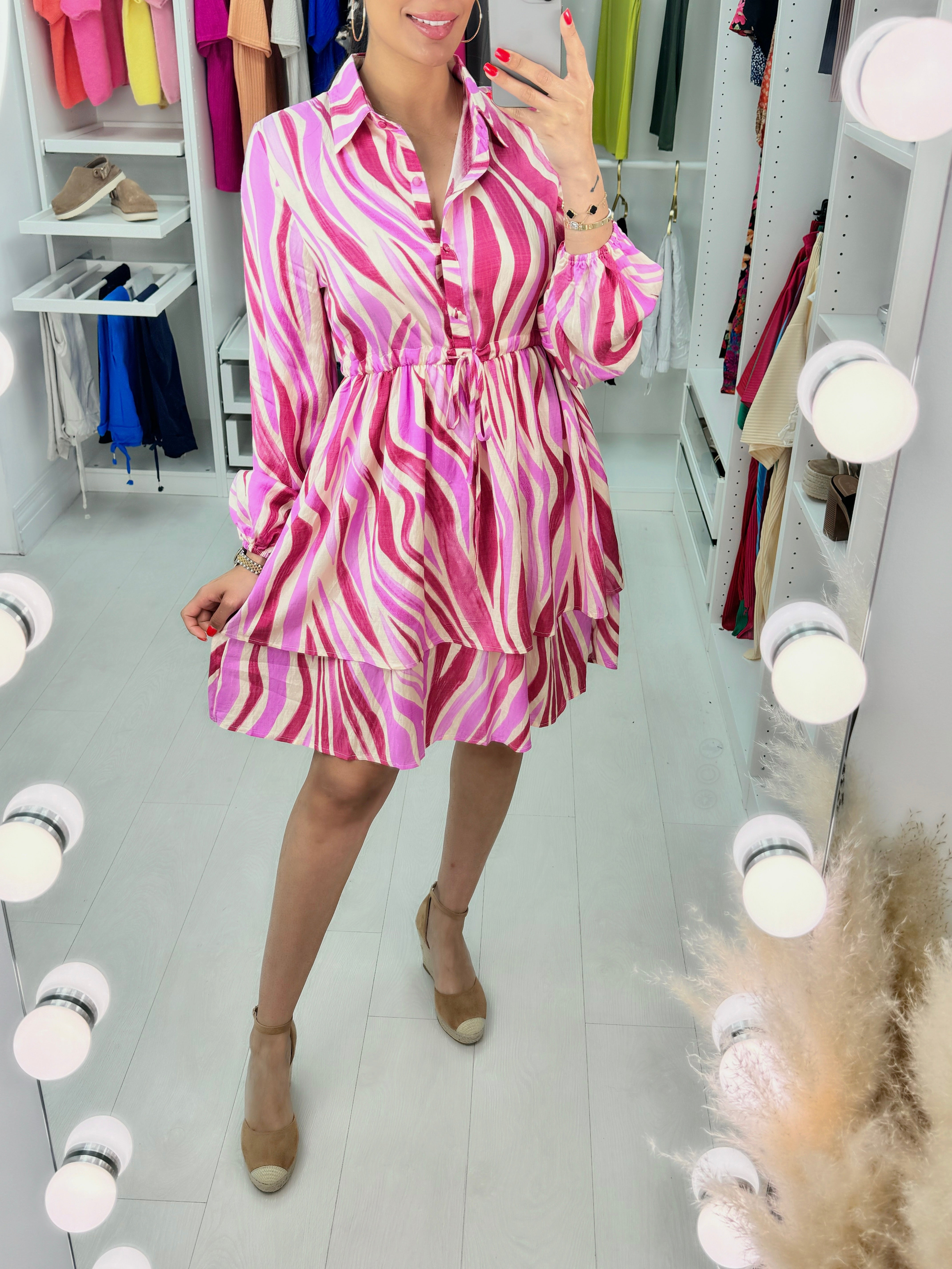 Luella Drawstring Waist Shirt Dress