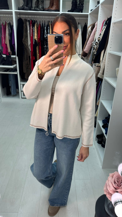 Deborah Detailed Hem Zip Knit Jumper