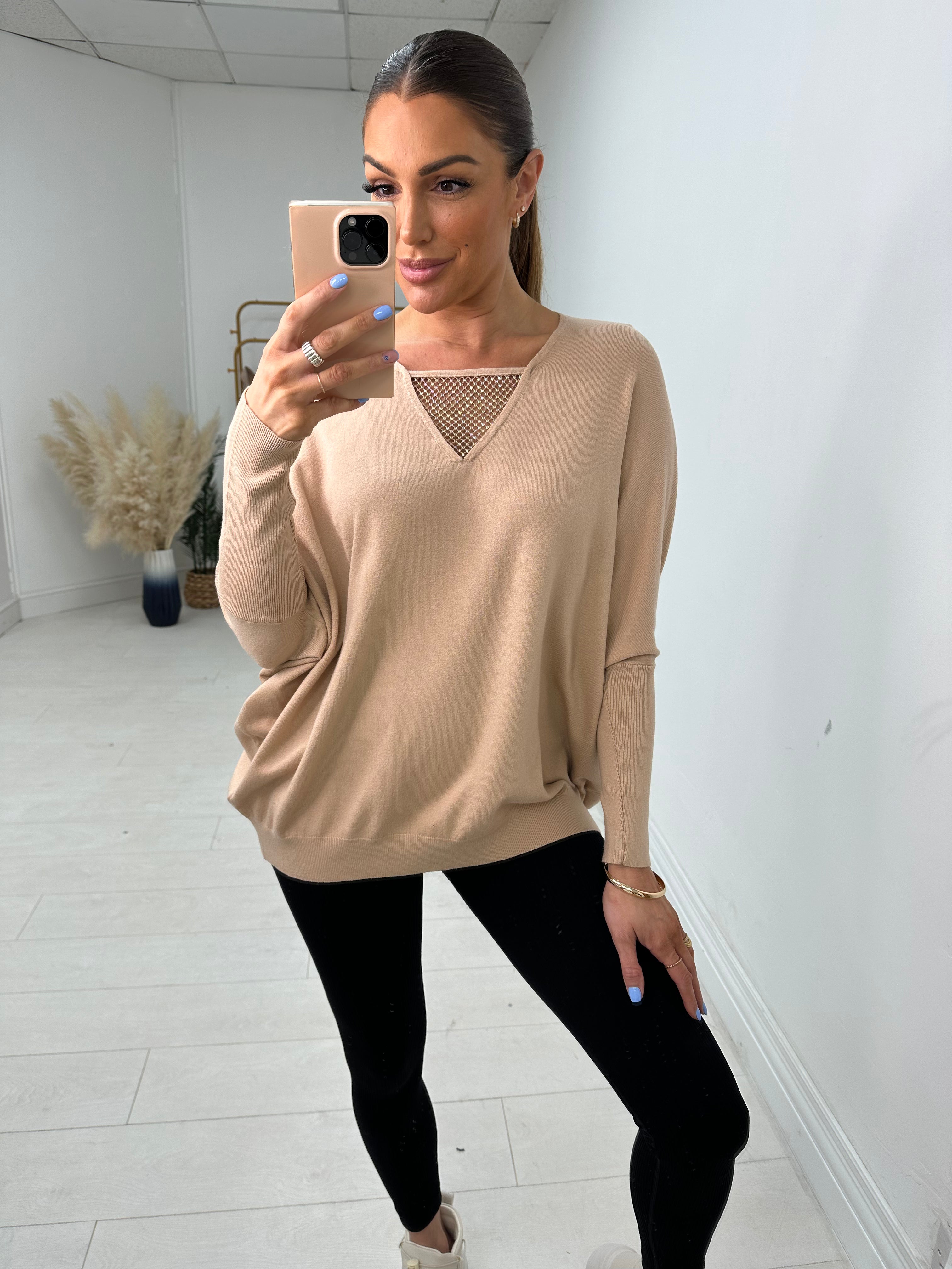 Estelia Diamante Front And Back Detail Jumper