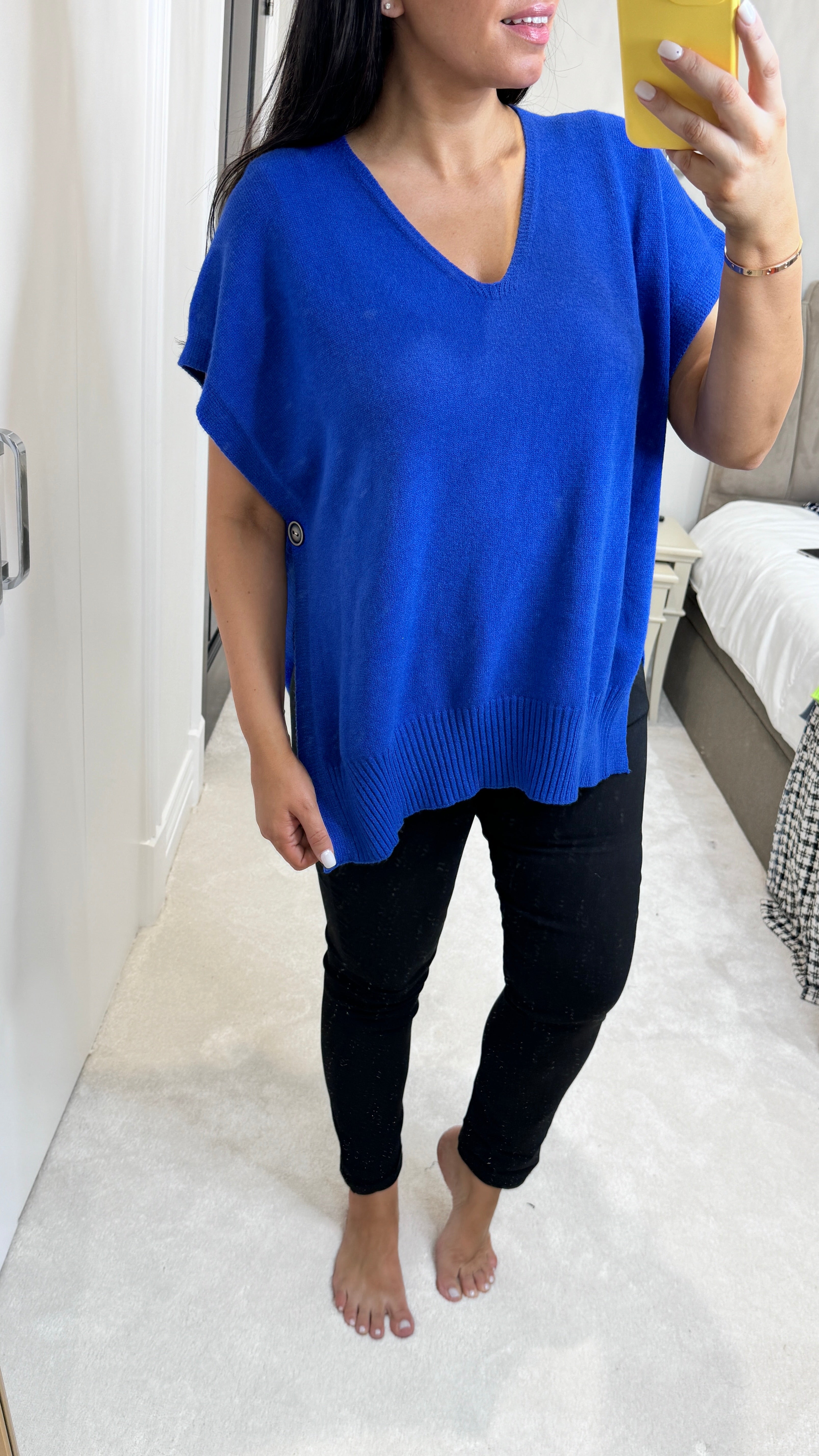 Kimberly Side Button Poncho Jumper