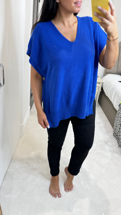 Kimberly Side Button Poncho Jumper