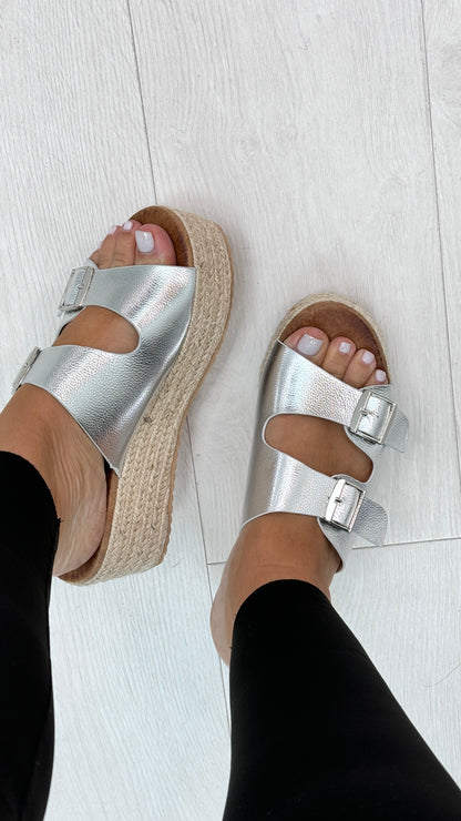 Ynes Platform Double Buckle Mules