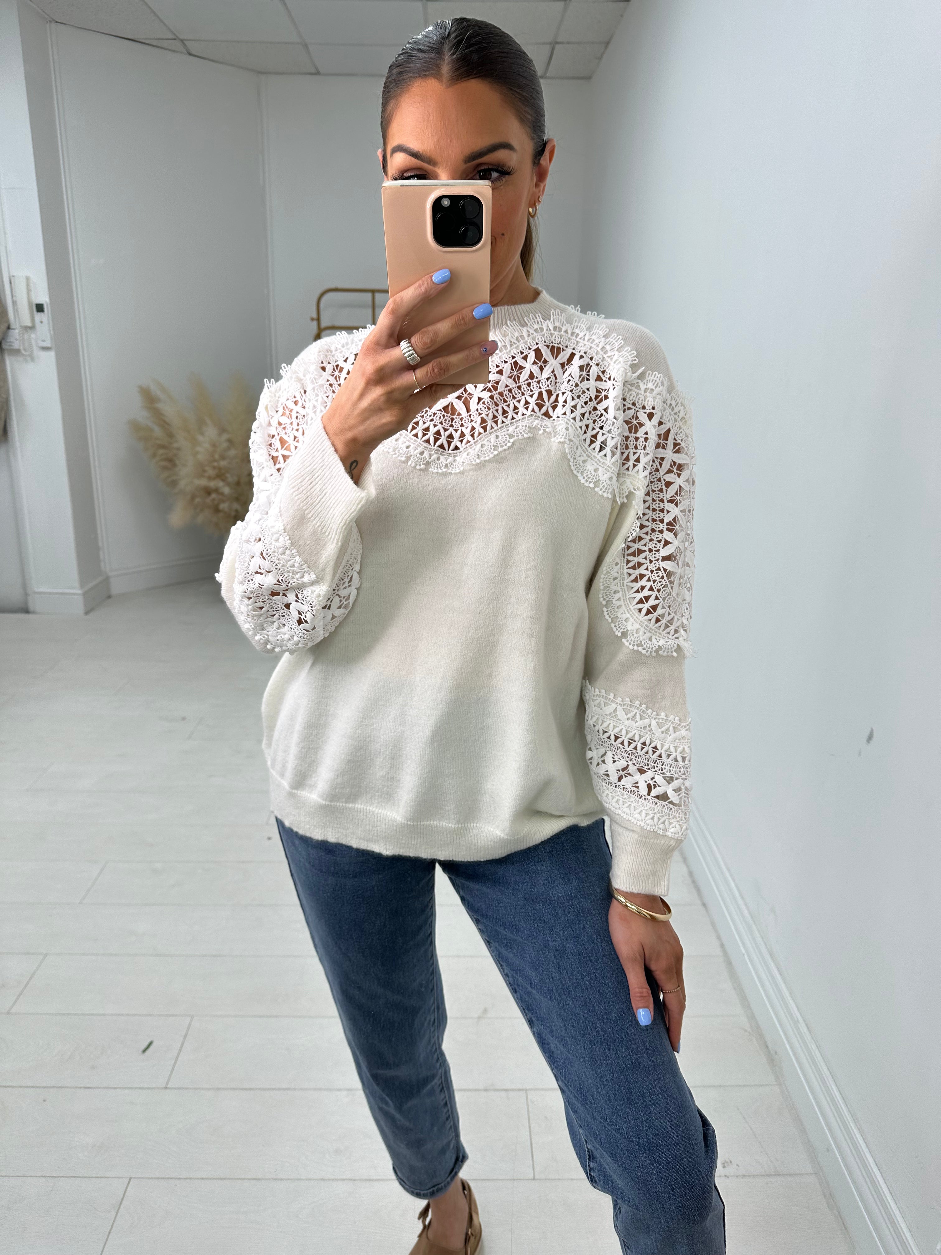 Patricia Crochet Panel Knit Jumper