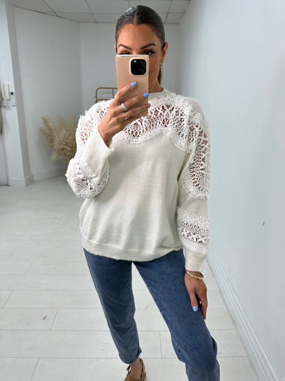 Patricia Crochet Panel Knit Jumper
