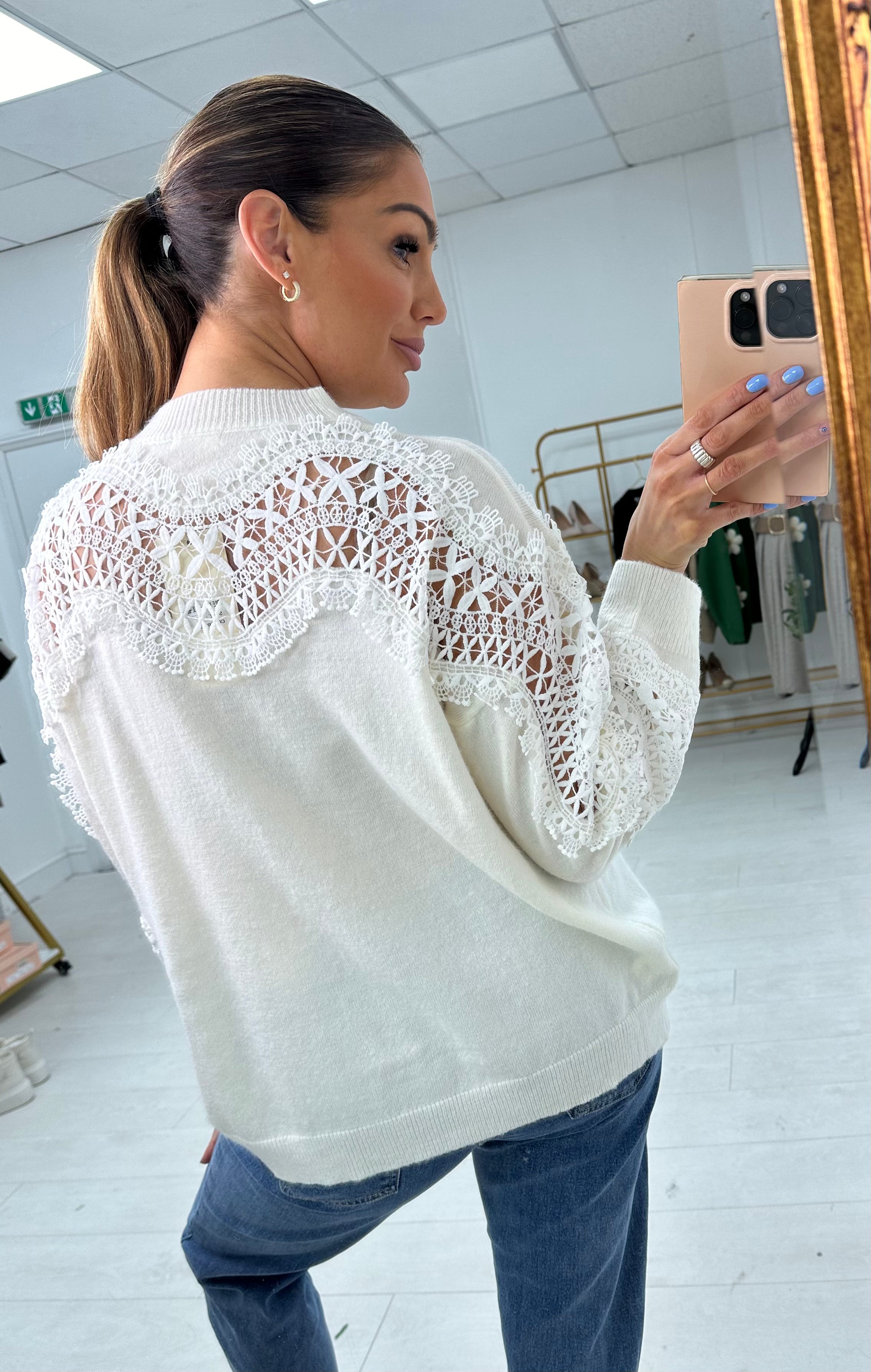 Patricia Crochet Panel Knit Jumper