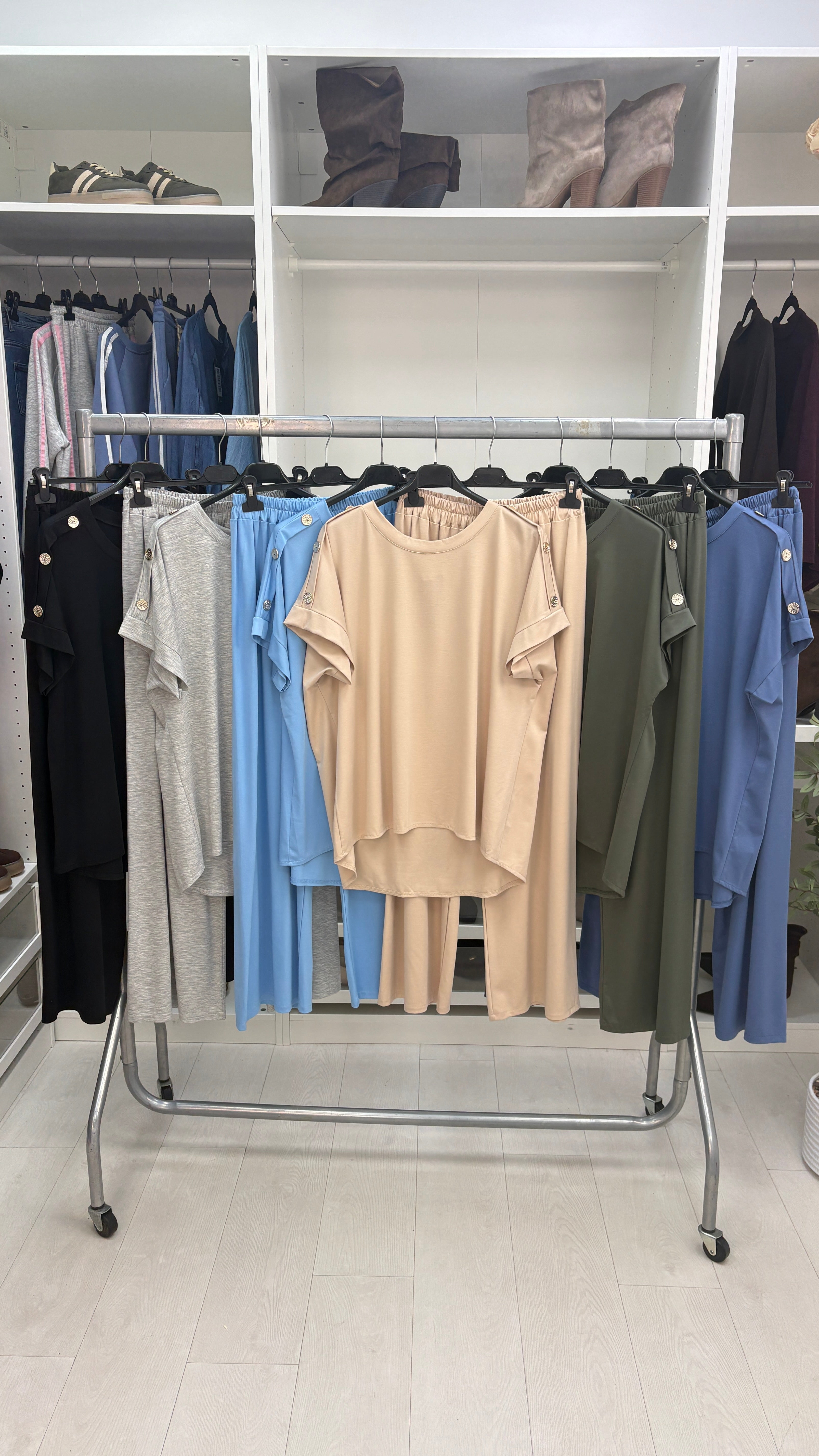 Natalia Plain Button Detailed Loungewear Set