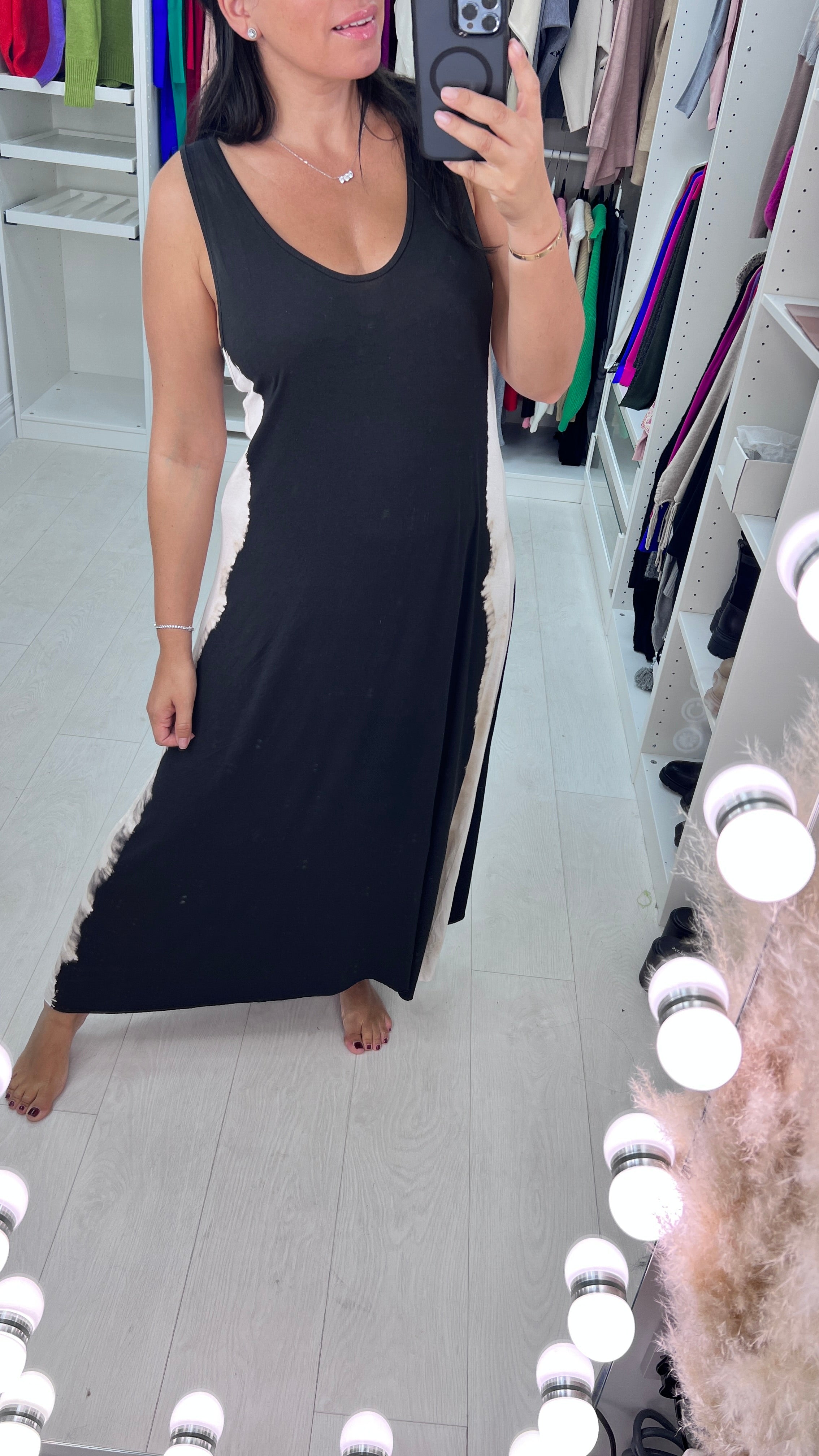 Irina Tie Dye Side Racer Back Jersey Dress