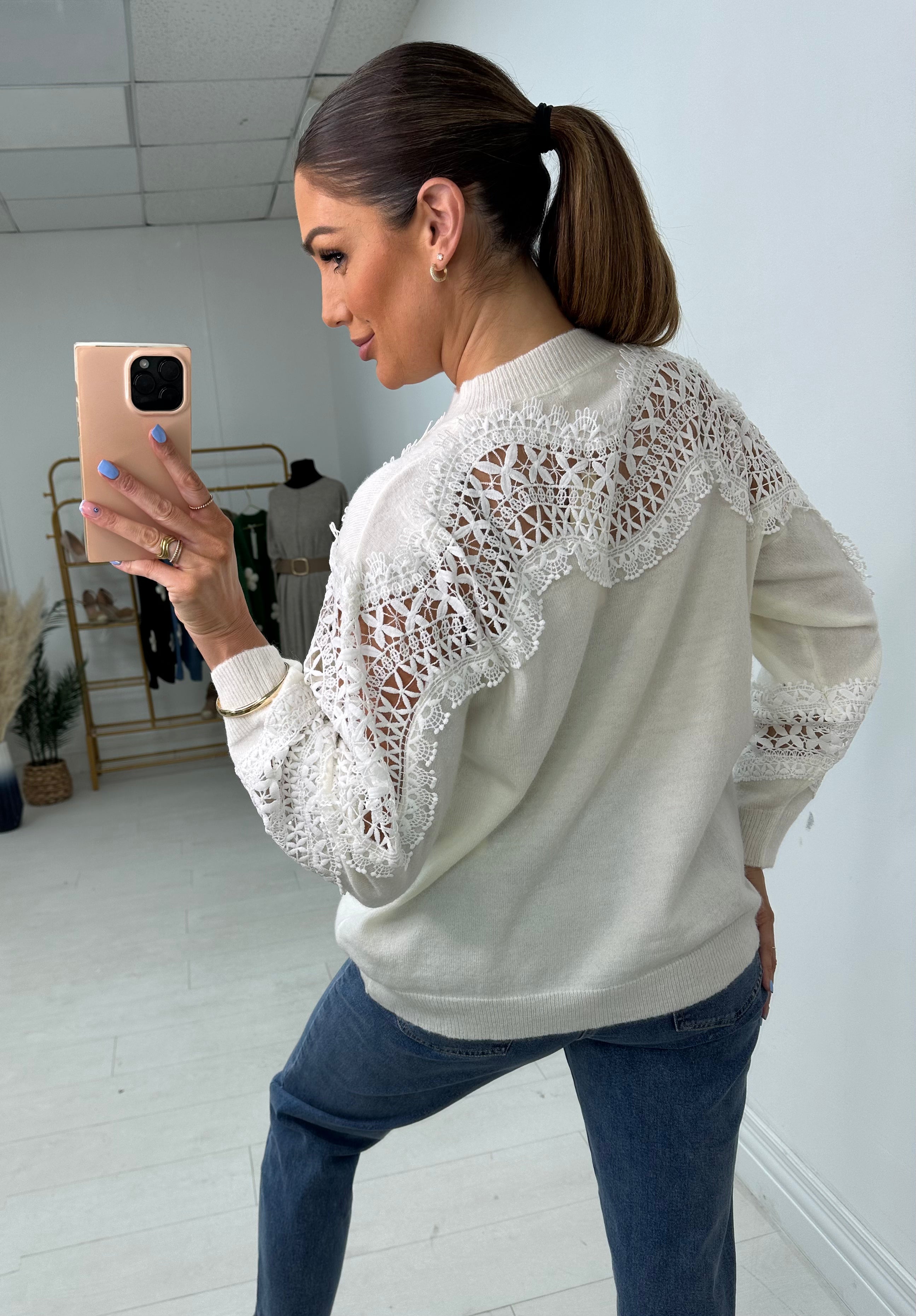 Patricia Crochet Panel Knit Jumper