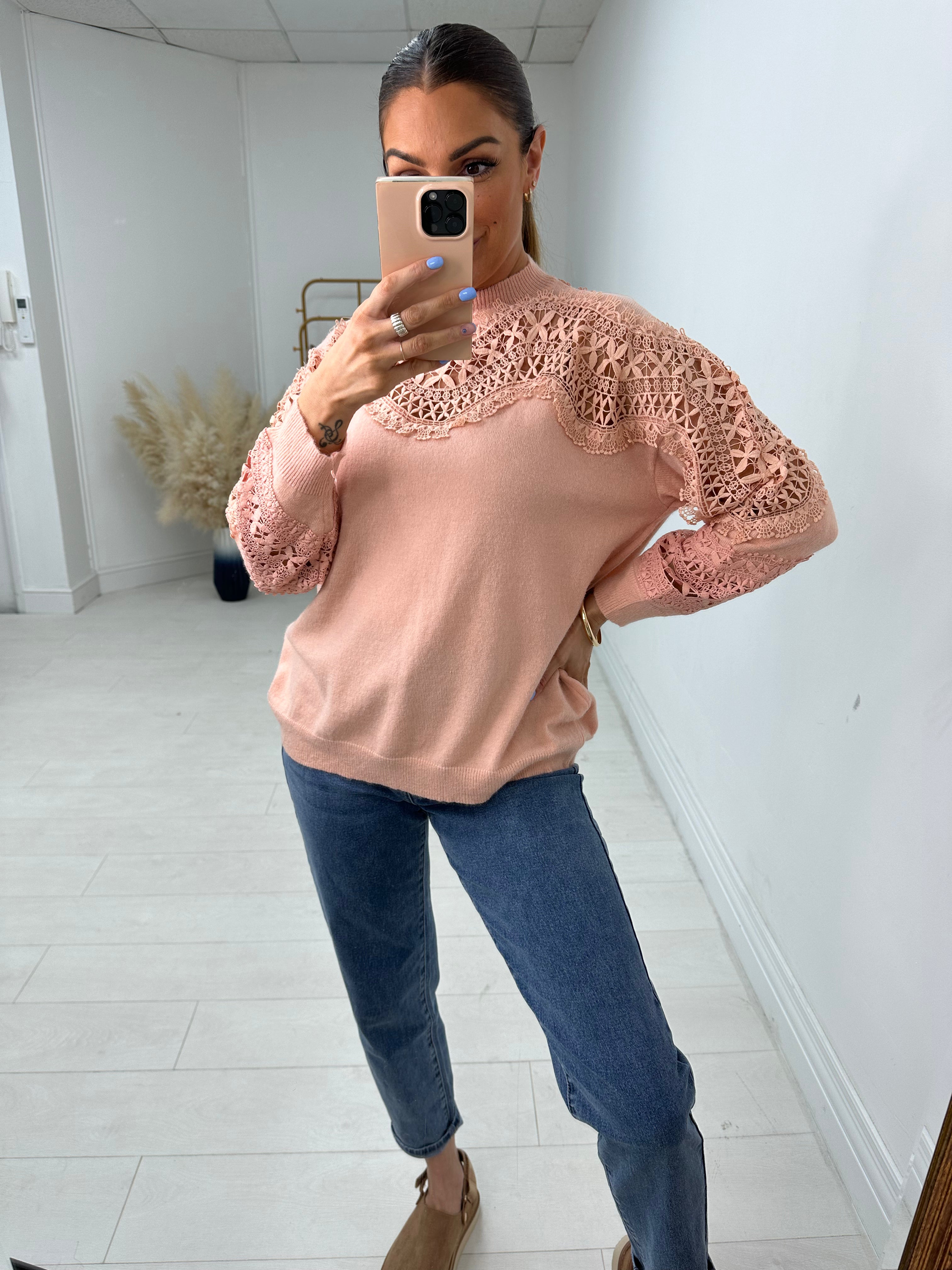 Patricia Crochet Panel Knit Jumper