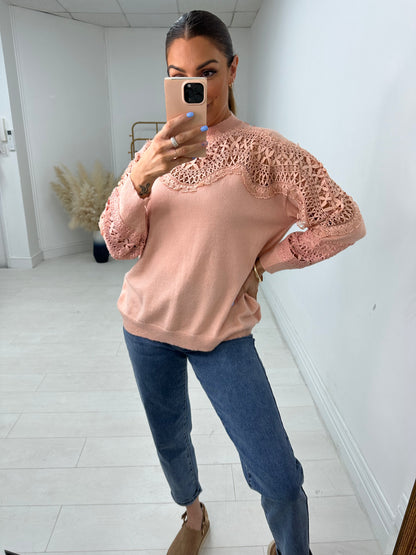 Patricia Crochet Panel Knit Jumper