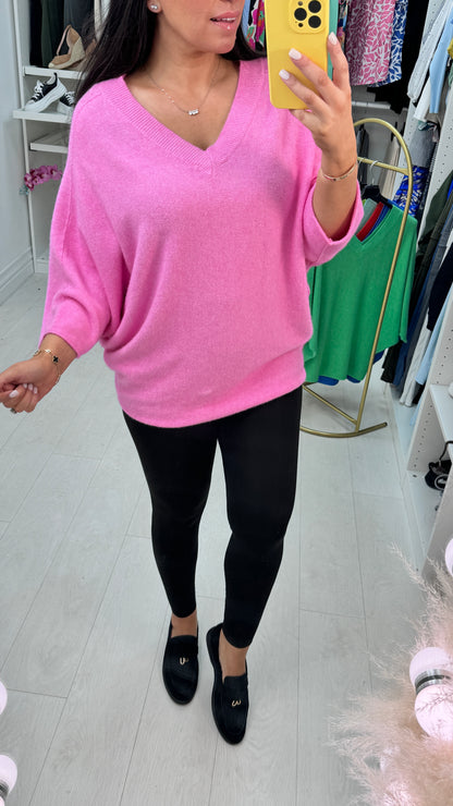 Fidan V Neck Rib Knit Jumper