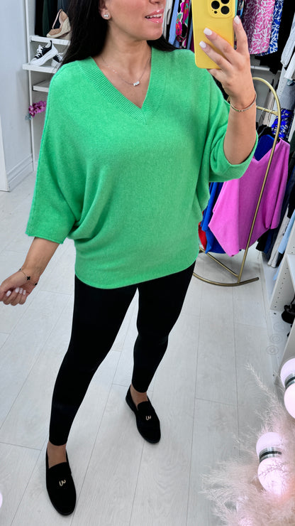 Fidan V Neck Rib Knit Jumper