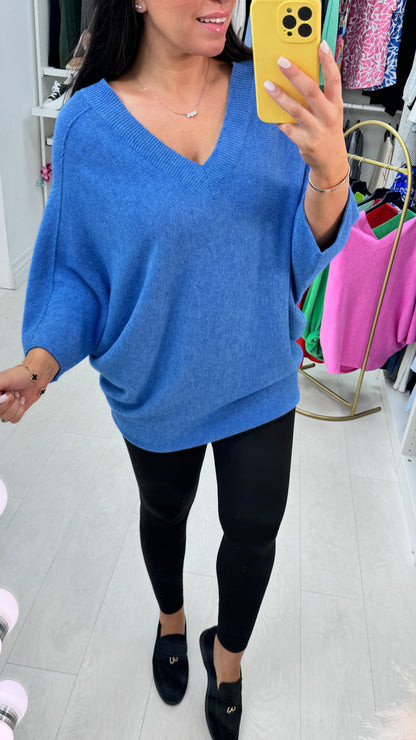 Fidan V Neck Rib Knit Jumper