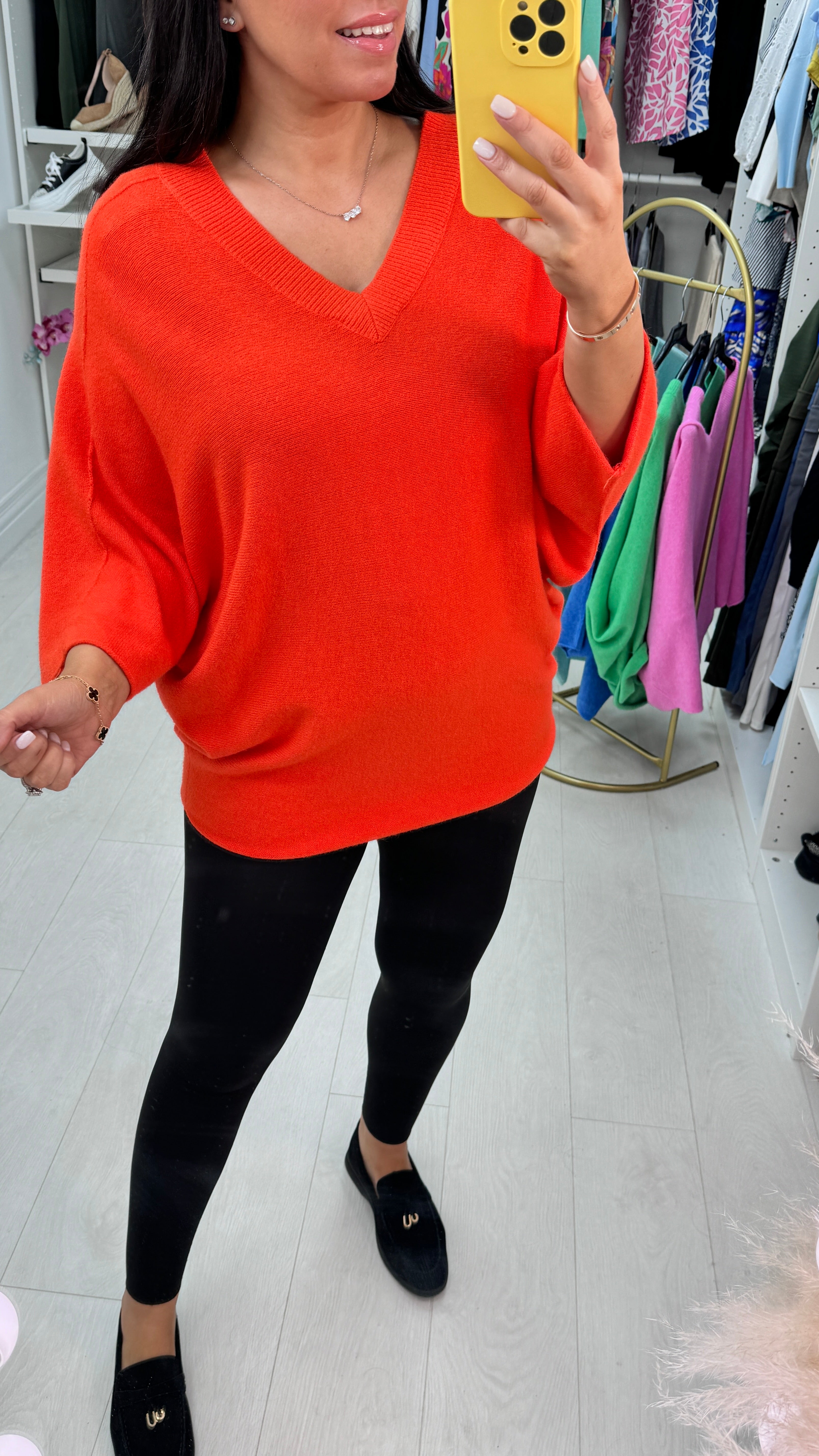 Fidan V Neck Rib Knit Jumper