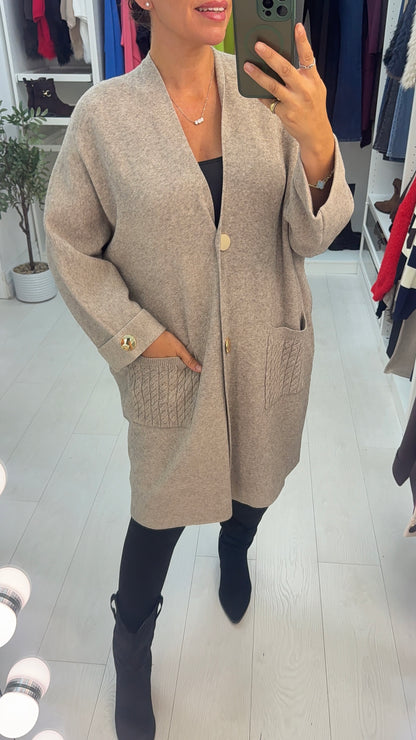 Neema Button Front Longline Cardigan