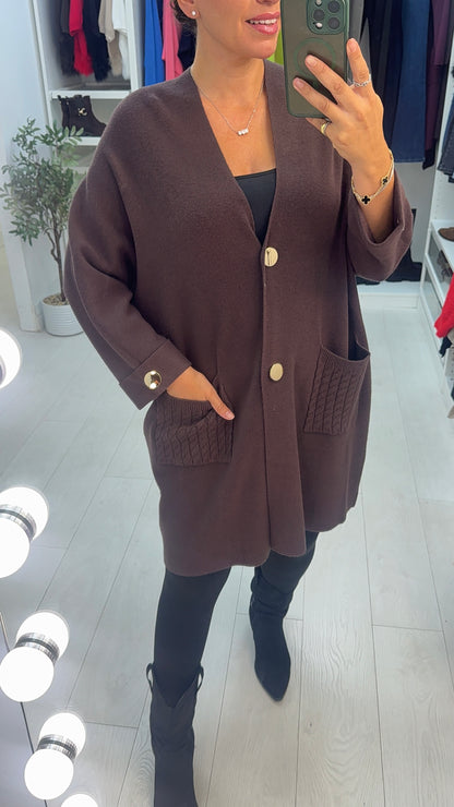 Neema Button Front Longline Cardigan