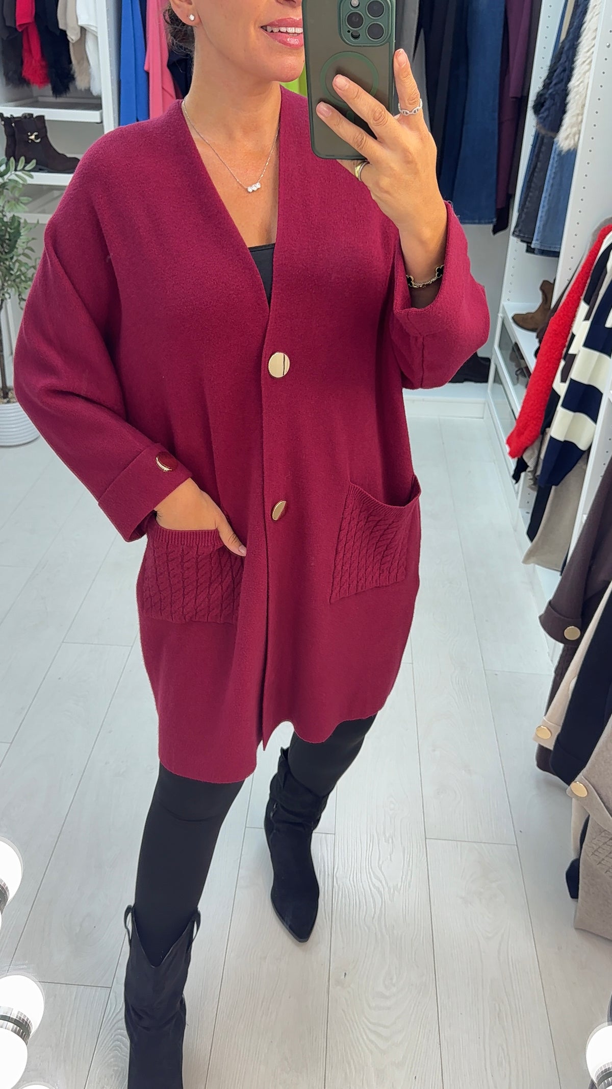 Neema Button Front Longline Cardigan