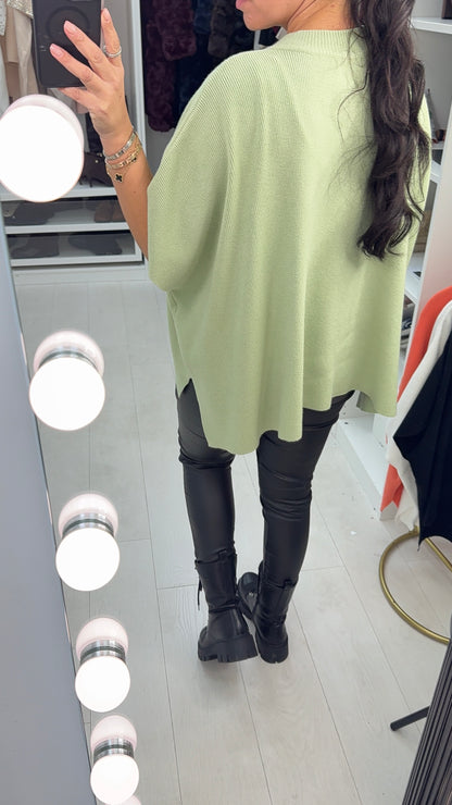 Meghan Button Detail Short Sleeve Loose Fit Jumper