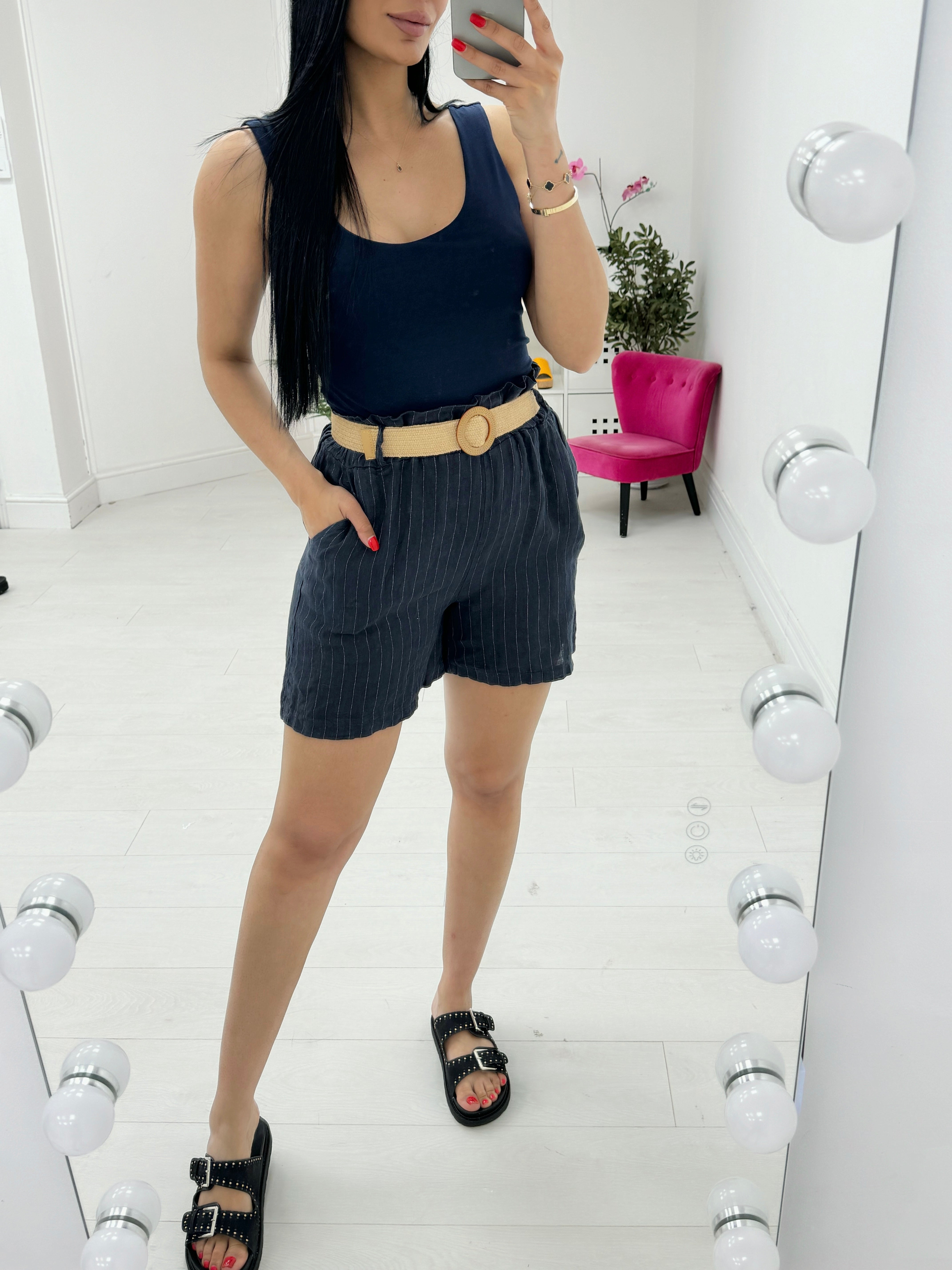 Jones Striped Linen Shorts