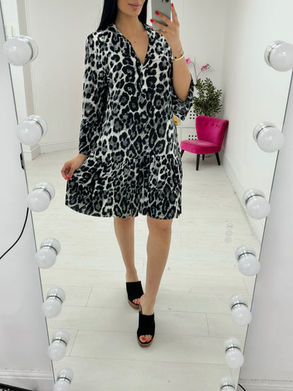 Norra Cheetah Print Smock Dress