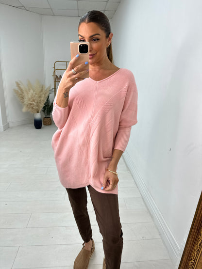 Inayda Crochet Back Detailed Batwing Jumper