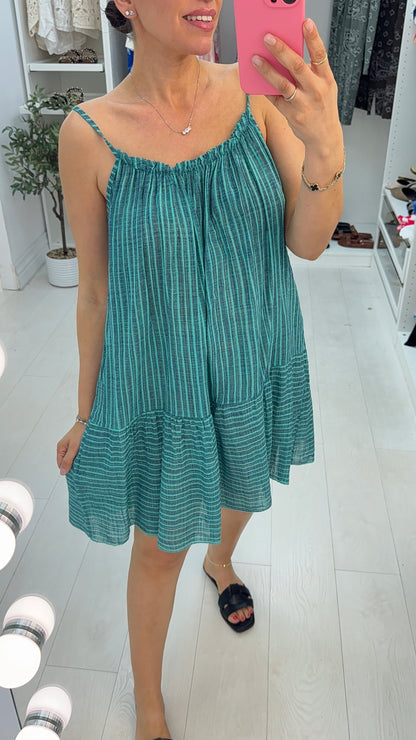 Kelce Striped Loose Fit Midi Dress