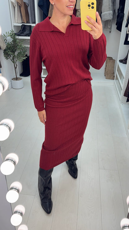 Zasha Plain Ribbed Skirt Co-Ord Set