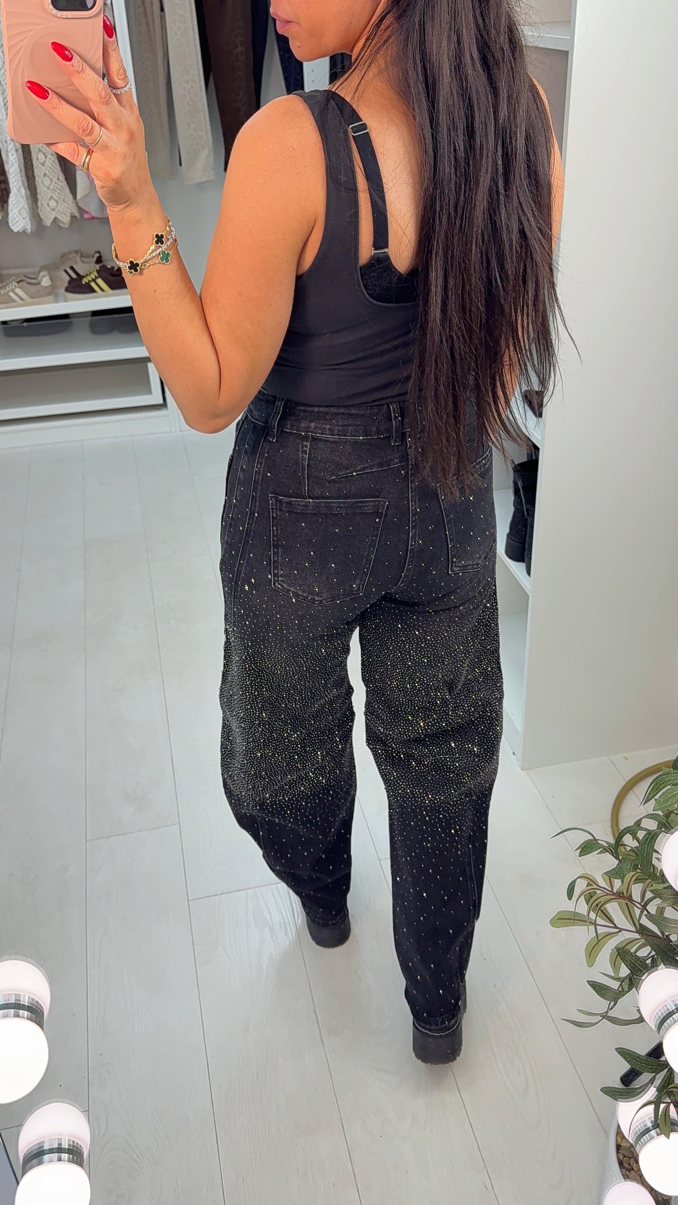 Danyel Barrel Leg Diamante Jeans