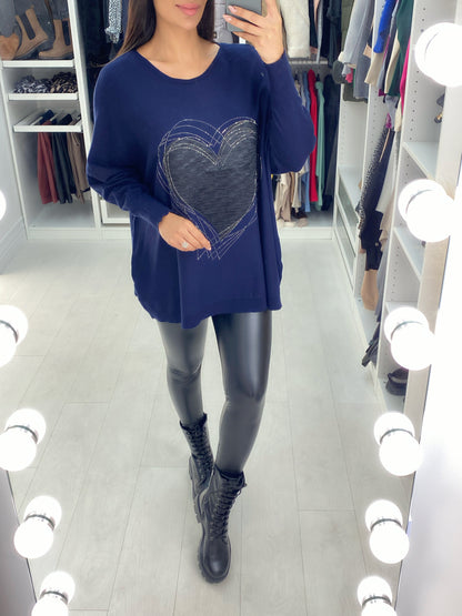 Shiloh Heart Design Knit Jumper